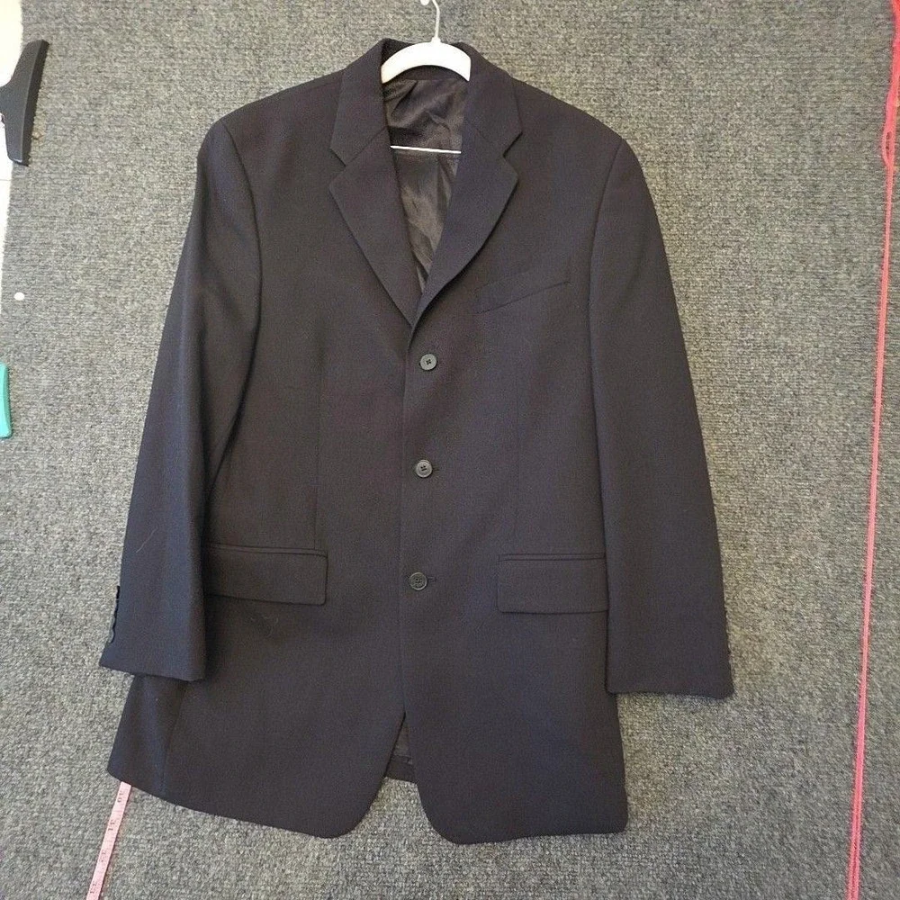DKNY Suit Jacket Mens 38 Blue 100% Wool Canada Single Breasted Formal Business